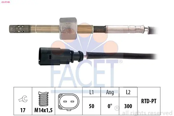 Nty EGT-AU-023 Capteur Température Des Gaz D'Échappement - Compatible Audi VW Seat Skoda